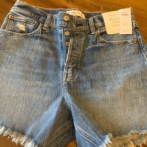 NWT, Abercrombie, and Fitch, dad short high-rise women’s size 6 Button fly